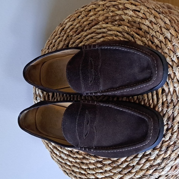 Dunhill Mens Luxury Brown Suede‎ Penny Loafers Black Rubber Soles EU43/US9 main image 7